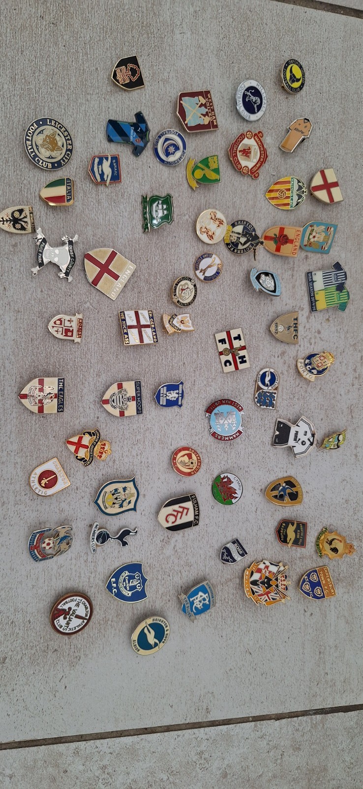 Joblot Of 57 Metal Enamelled Football Pin Badges  for sale on Ebay