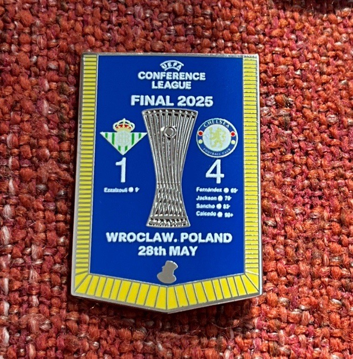 Chelsea Fc  - “ Wroclaw 2025  Final. Winners  Pennant “enamel pin Badge for sale on Ebay