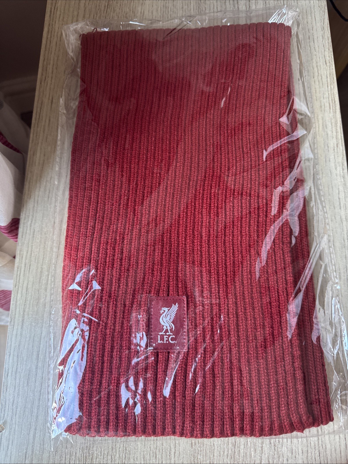 Liverpool FC Red Scarf With White Crest Brand New for sale on Ebay