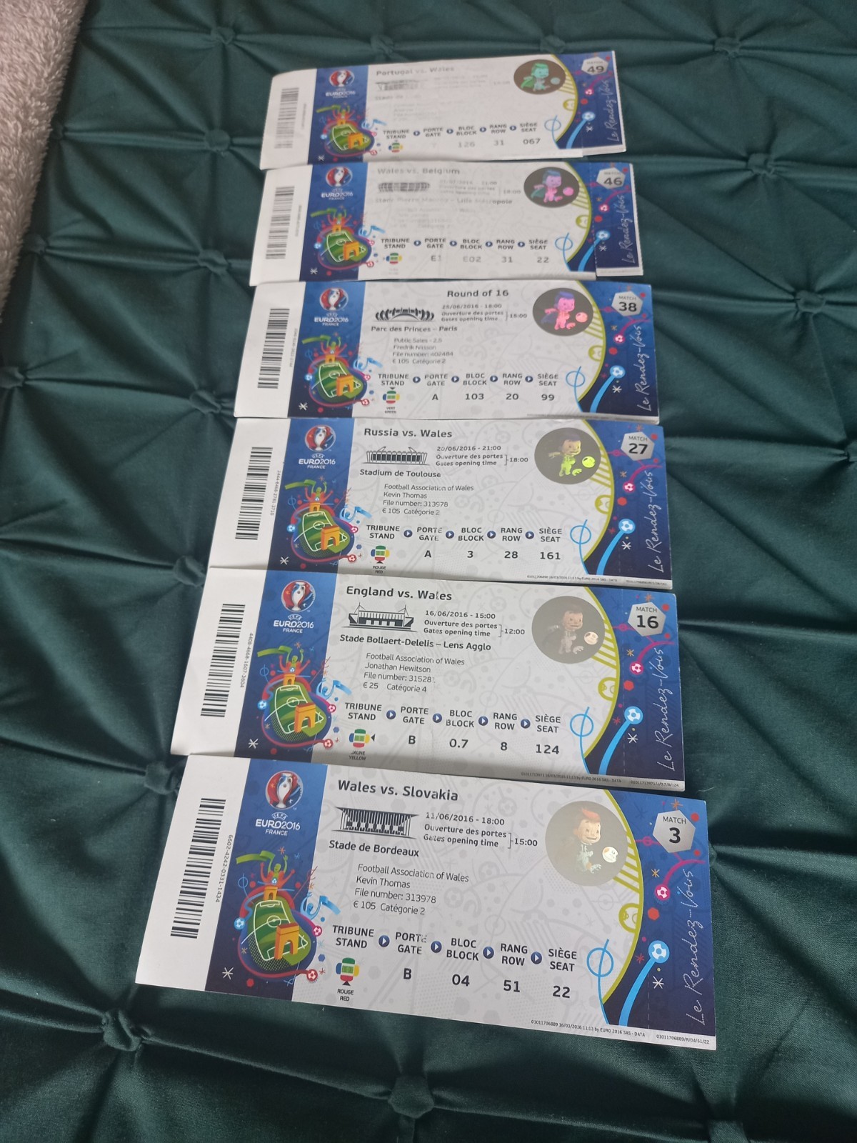 Wales Euro 2016 Match Tickets for sale on Ebay