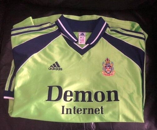 Fulham FC Away Bright Green Replica Shirt 99/2000 season XXL size 26