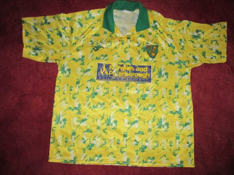 Norwich City FC Home Shirt 1993/94 Ribero UEFA Cup Run Original & Rare for sale on Ebay