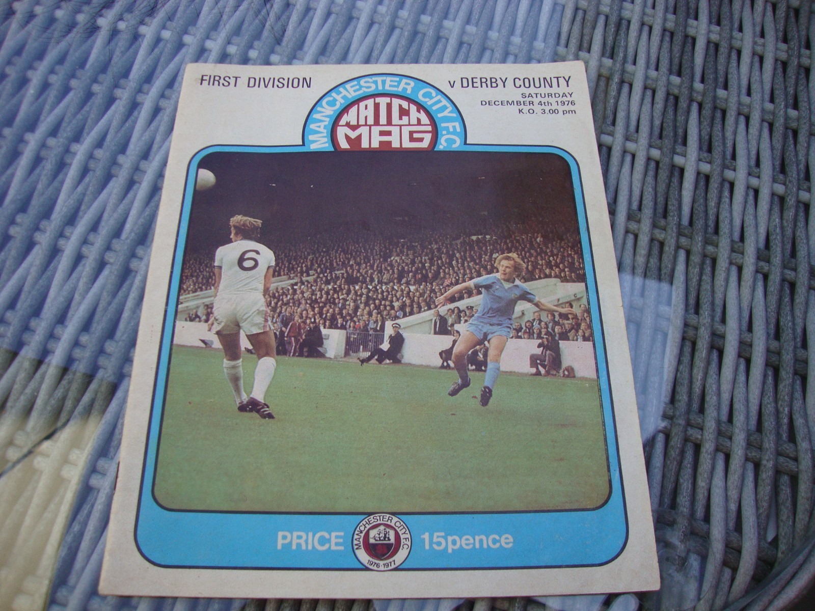 1976-77 MAN CITY v DERBY COUNTY  DIV 1 RARE SEXTOLS ADVERT INSIDE for sale on Ebay