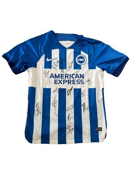 Brighton & Hove Albion FC Squad Signed Shirt ✍️ Comes With Proof & COA ✅ for sale on Ebay