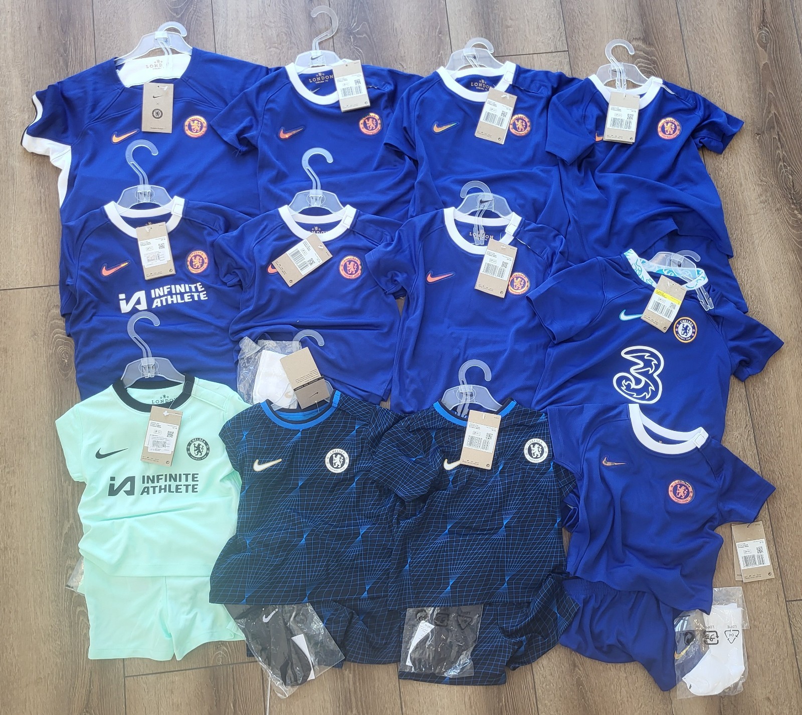 Chelsea Football Shirt JOB LOT X 12 NIKE FULL KITS Kids Boys Infants Bundle for sale on Ebay
