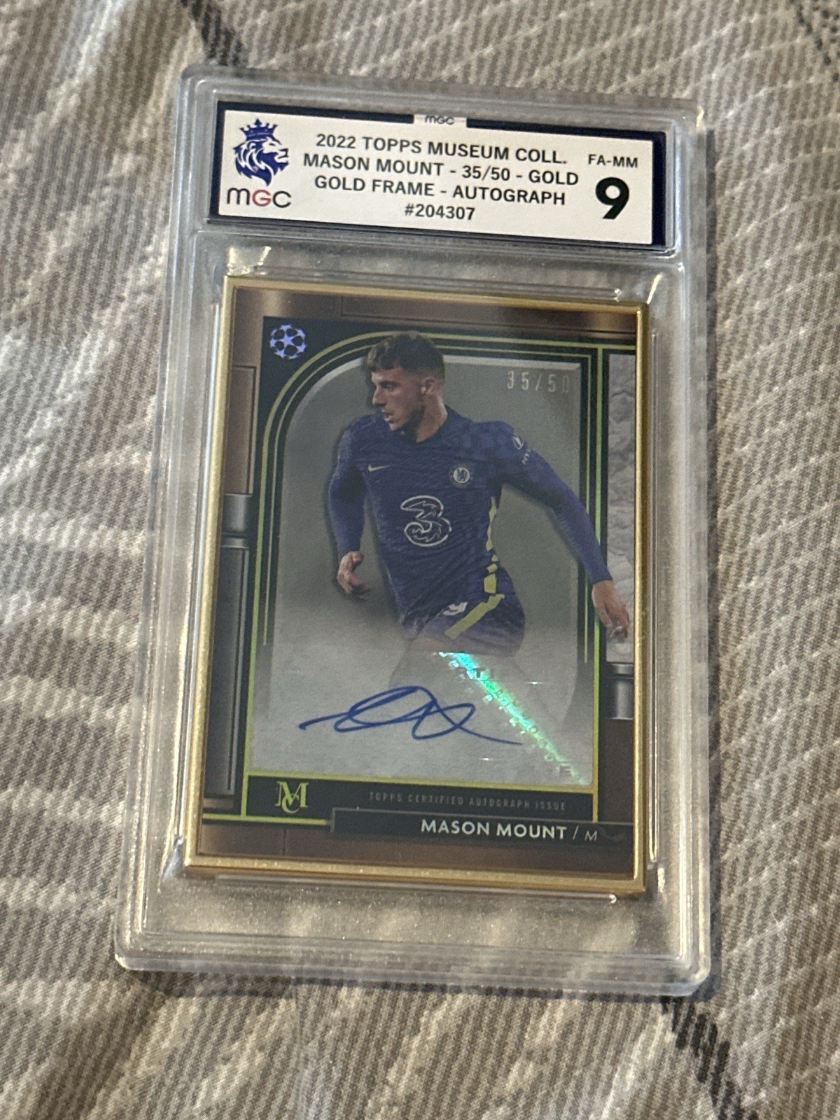 35/50 2021-22 Topps Museum Chelsea Mason Mount Gold Framed Frame Auto for sale on Ebay