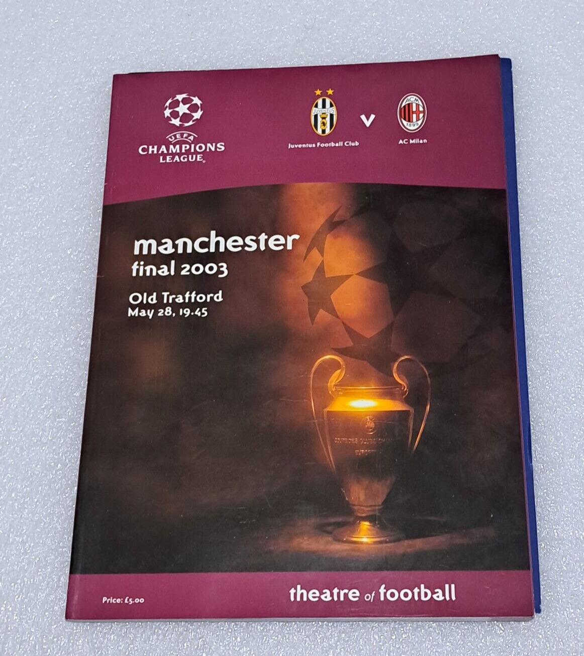 2003 UEFA Champions League Final Programme(Old Trafford)-Manchester-Italia Final for sale on Ebay