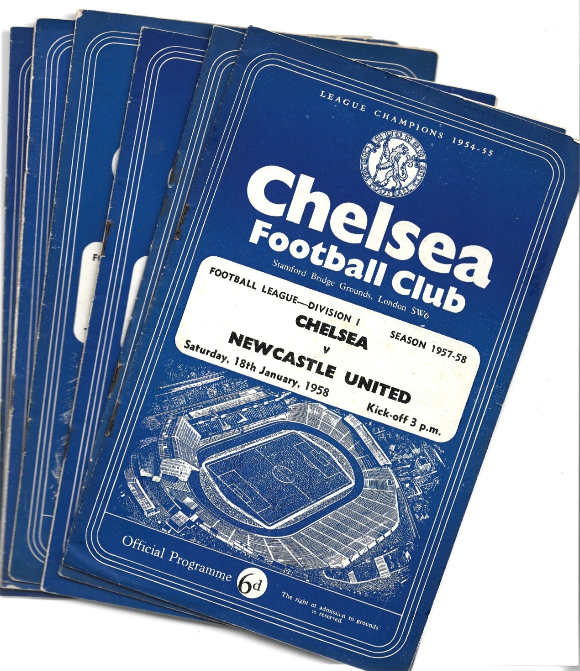 6 Chelsea Home programmes from 1957/58 for sale on Ebay