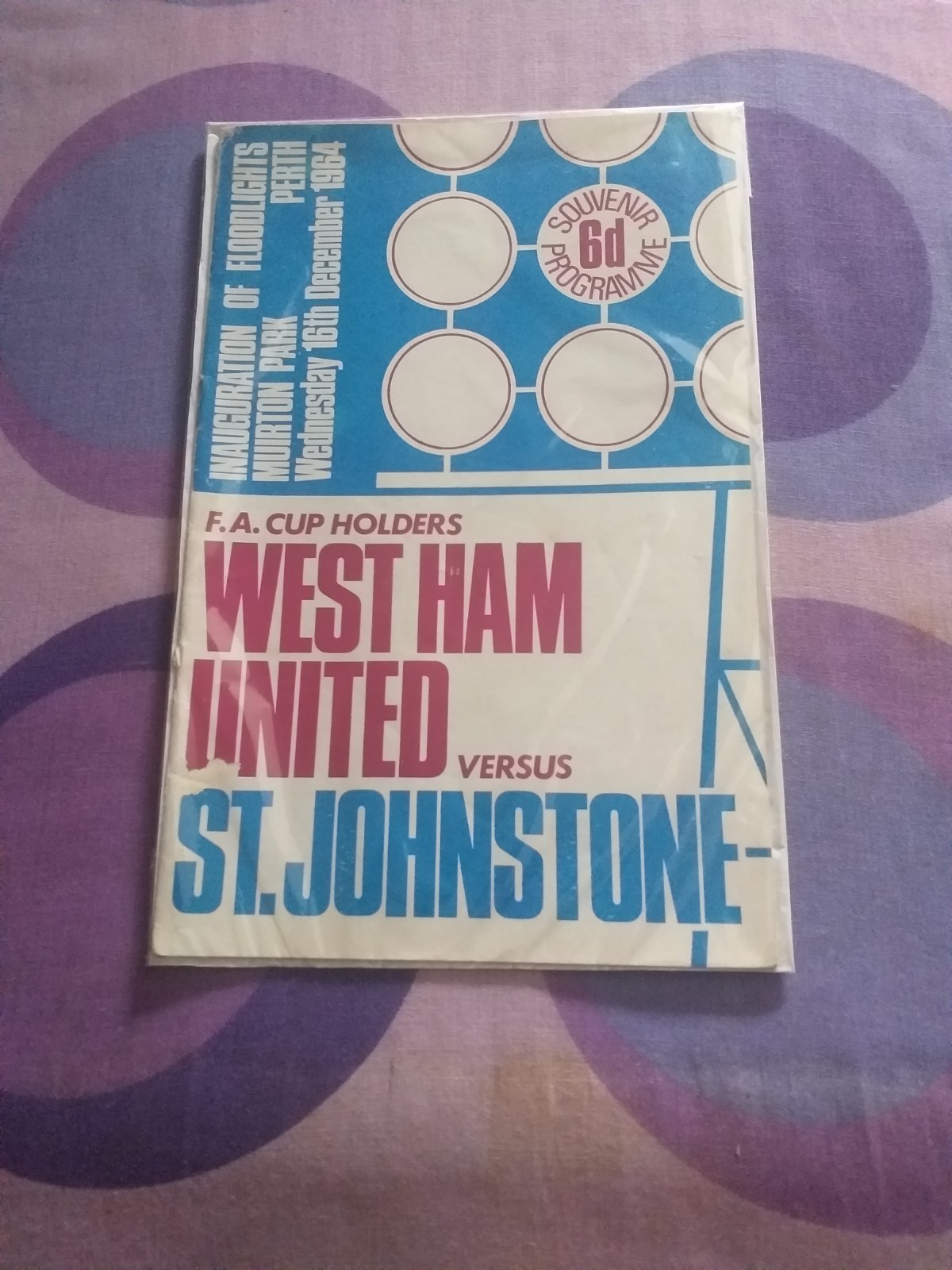 St johnstone v west ham 1964  floodlights friendly.  for sale on Ebay