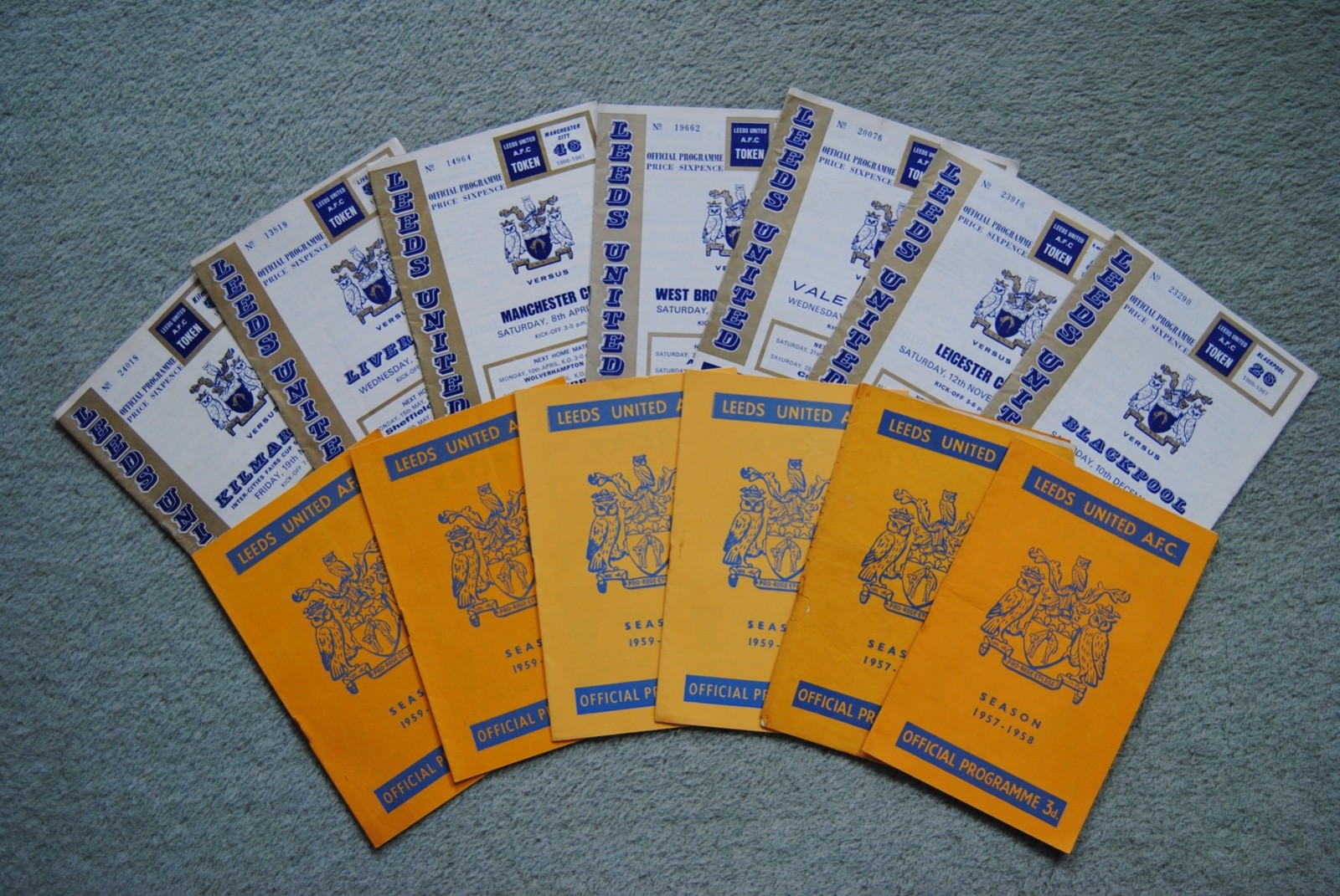 13 x 1950s/1960s Leeds United Home Game Football Programmes for sale on Ebay