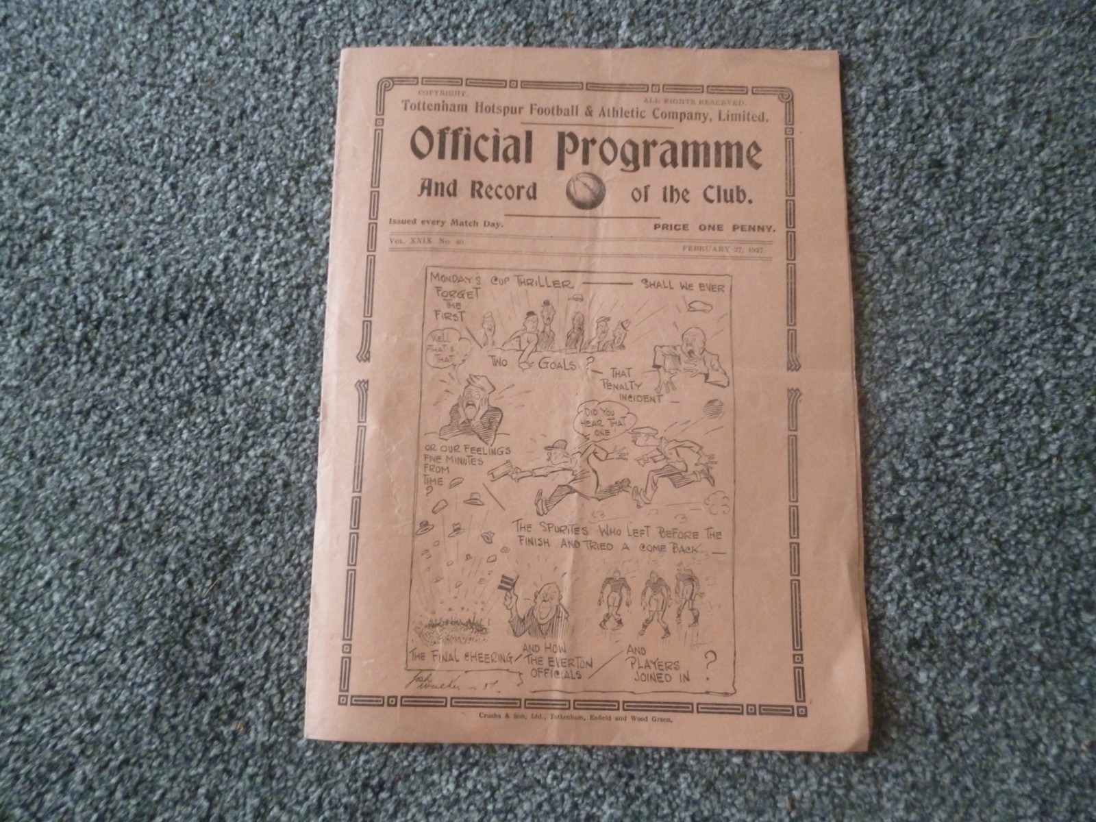 Pre War - Tottenham Spurs v Swansea Town 1936/37 Football Programme 27/02/1937 for sale on Ebay