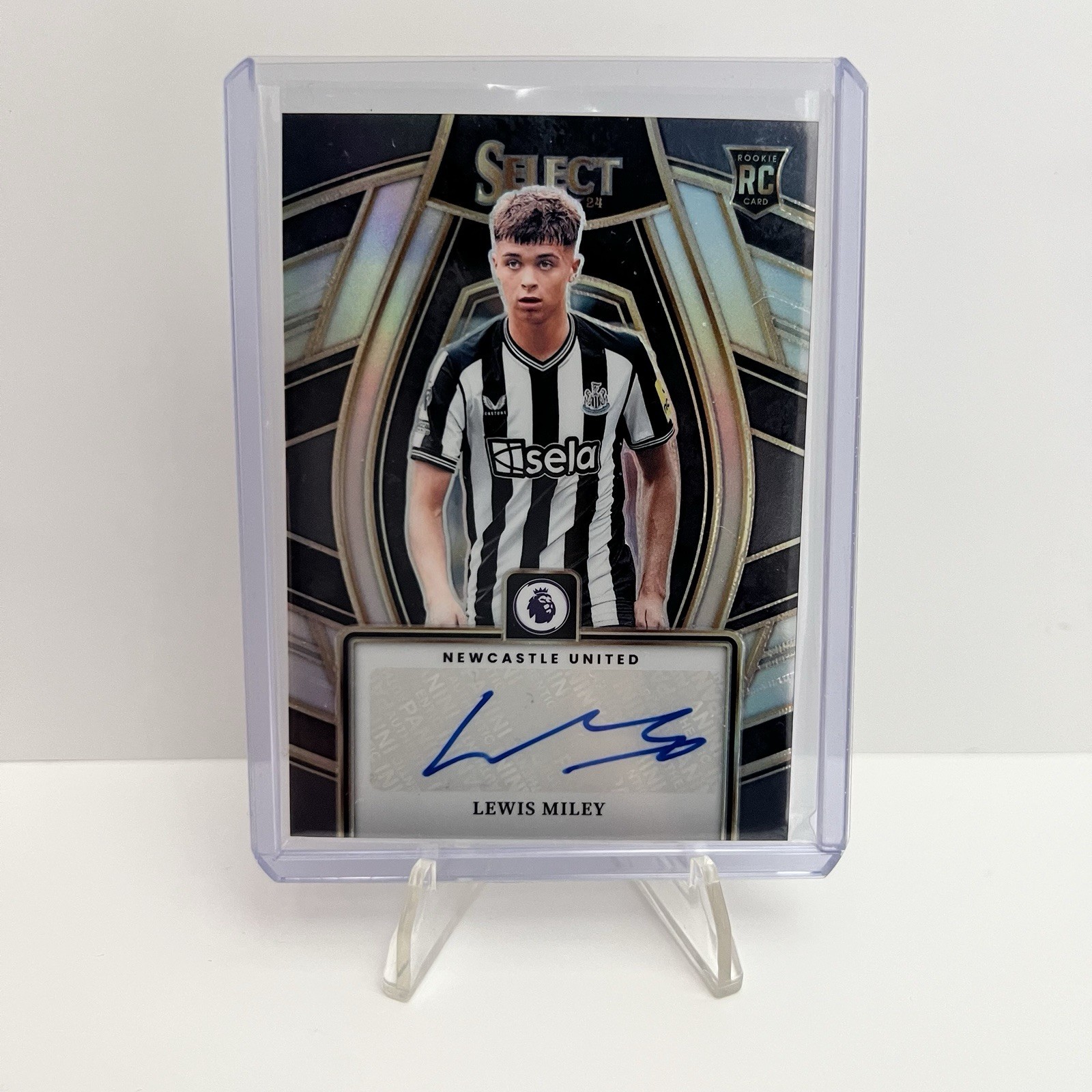 2023-24 Panini Select Premier League Lewis Miley RC Rookie Auto Newcastle United for sale on Ebay