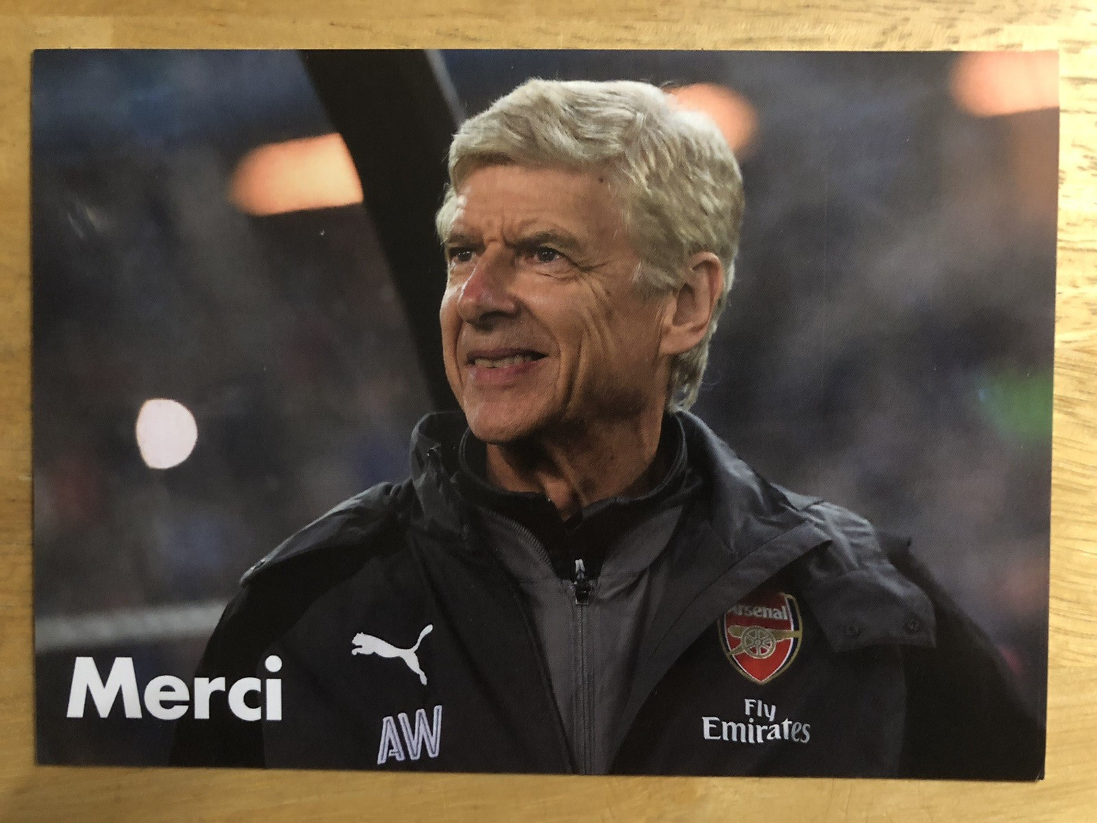 Arsene Wenger [Arsenal] Pre-Printed 6x4 Colour Promo Card for sale on Ebay