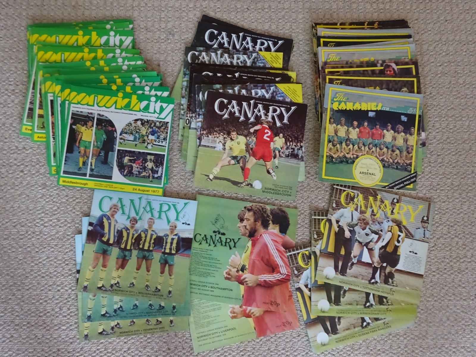 Collection of 63 different Norwich City football programmes (Division 1 1976-79) for sale on Ebay