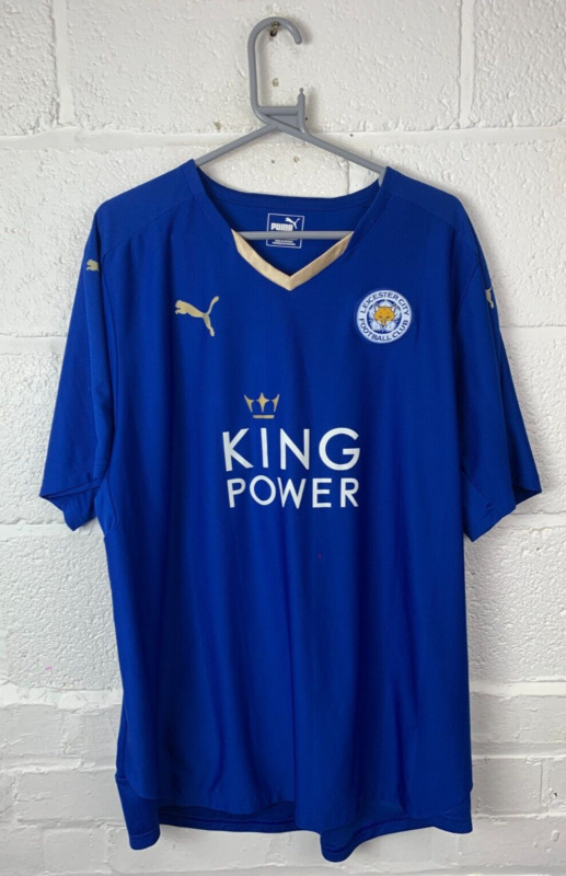 Leicester City 2015/2016 Home Shirt, Vardy No. 9, Men's Size 2XL, Very Good for sale on Ebay