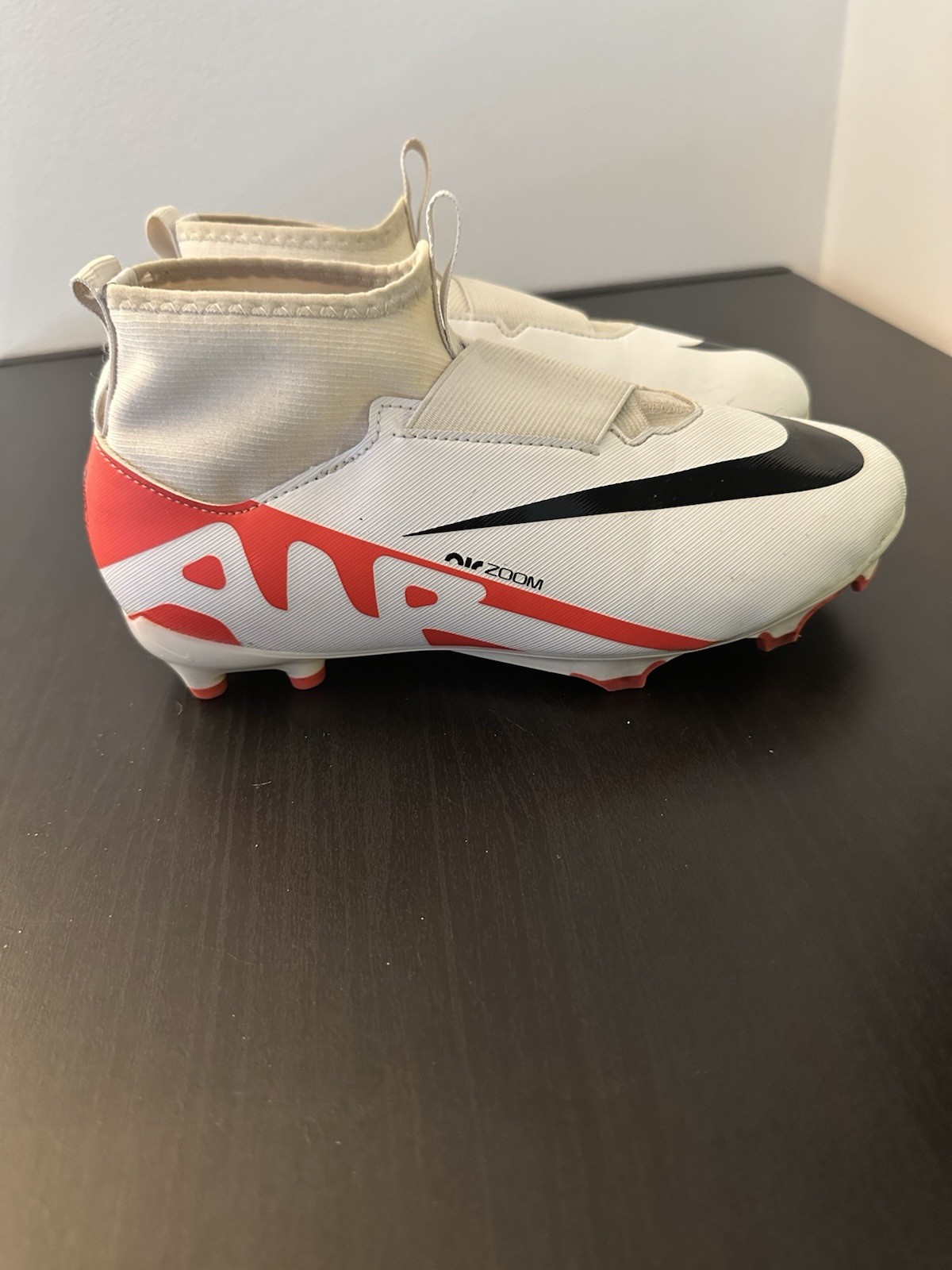Nike Football Boots Air Zoom Superfly 9 White Red Moulded Studs UK Size 4 for sale on Ebay