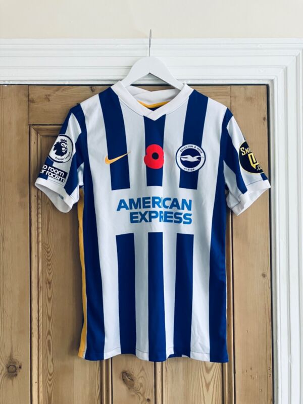 Very Rare Brighton & Hove Albion Match Worn Poppy Shirt 2021/22 Enock Mwepu #12 for sale on Ebay