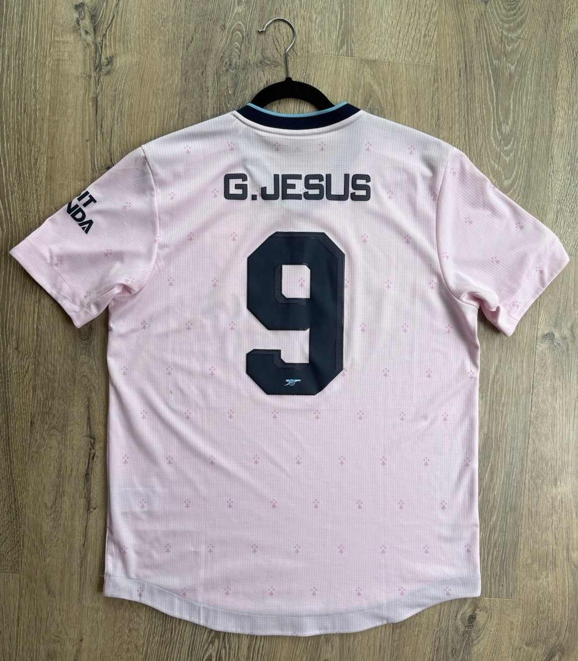 Arsenal Adidas Authentic Third Shirt 2022/23 Pink Size Large G.Jesus 9 for sale on Ebay