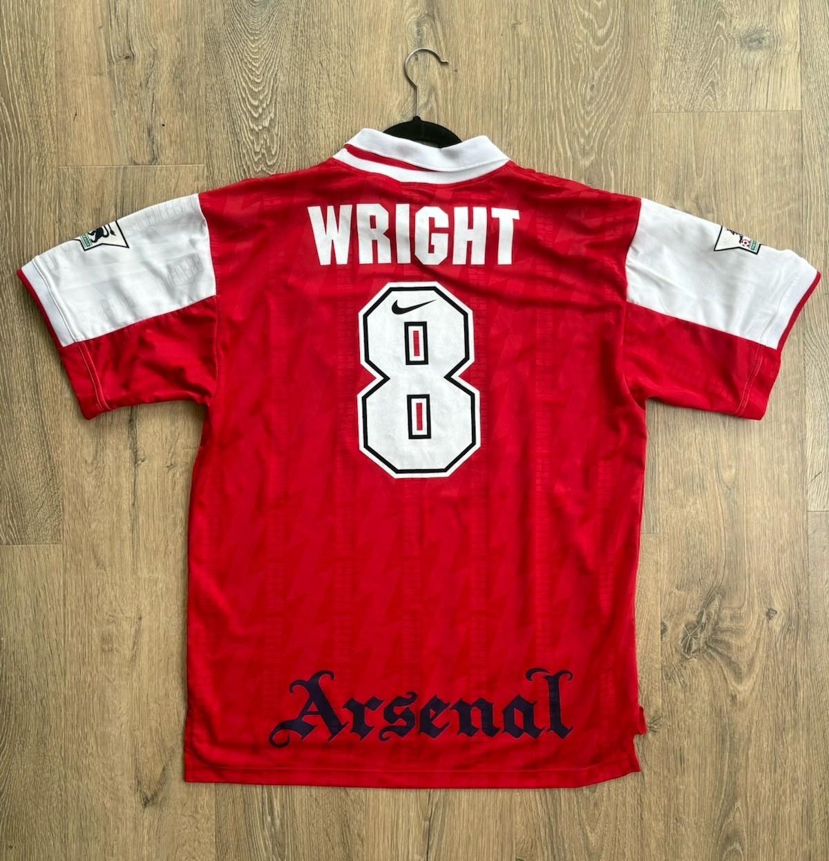 Arsenal Nike Vintage 94/96 Home Shirt Size XL WRIGHT 8 Printing AUTHENTIC for sale on Ebay