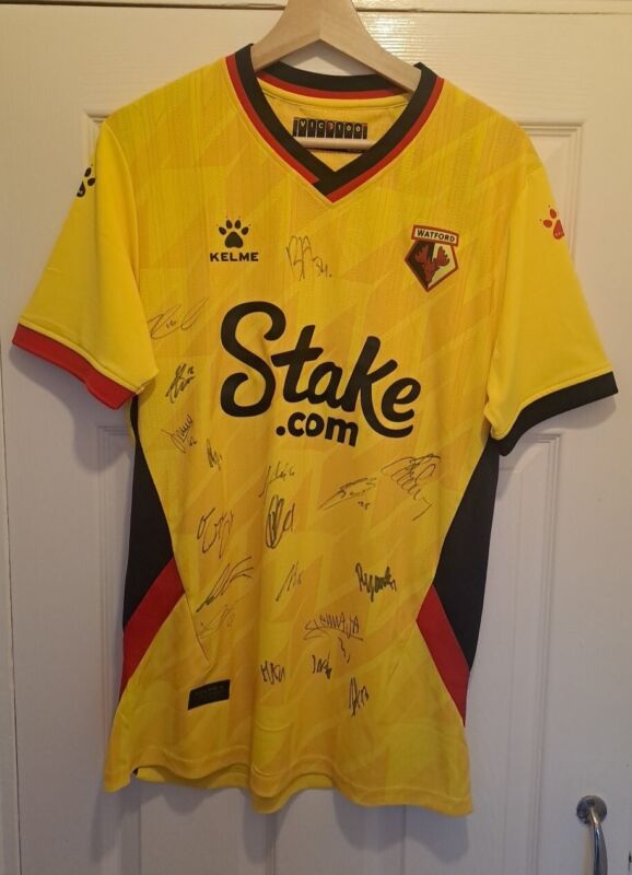 Watford FC 22/23 Full Squad Signed Home Shirt Size Medium BNWT for sale on Ebay