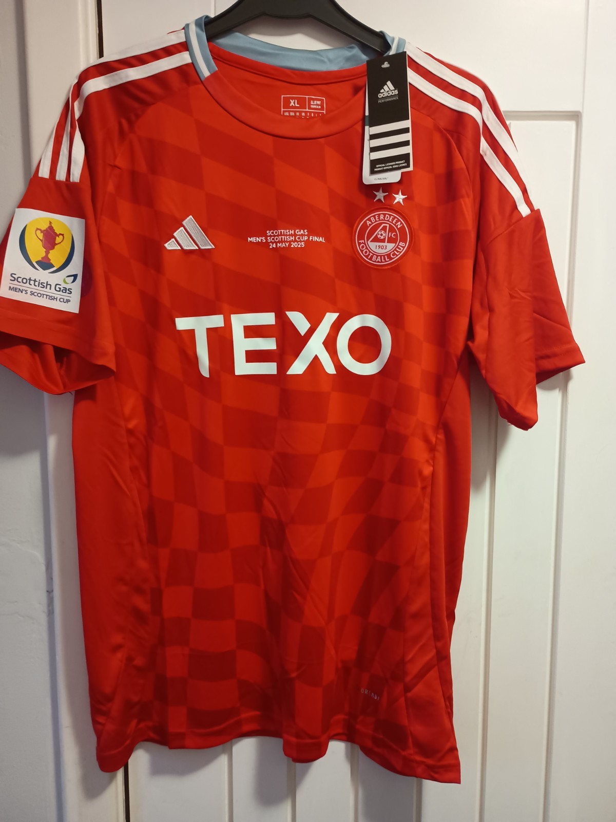 Aberdeen 2024/25 Home Top (Scottish Cup logos) for sale on Ebay