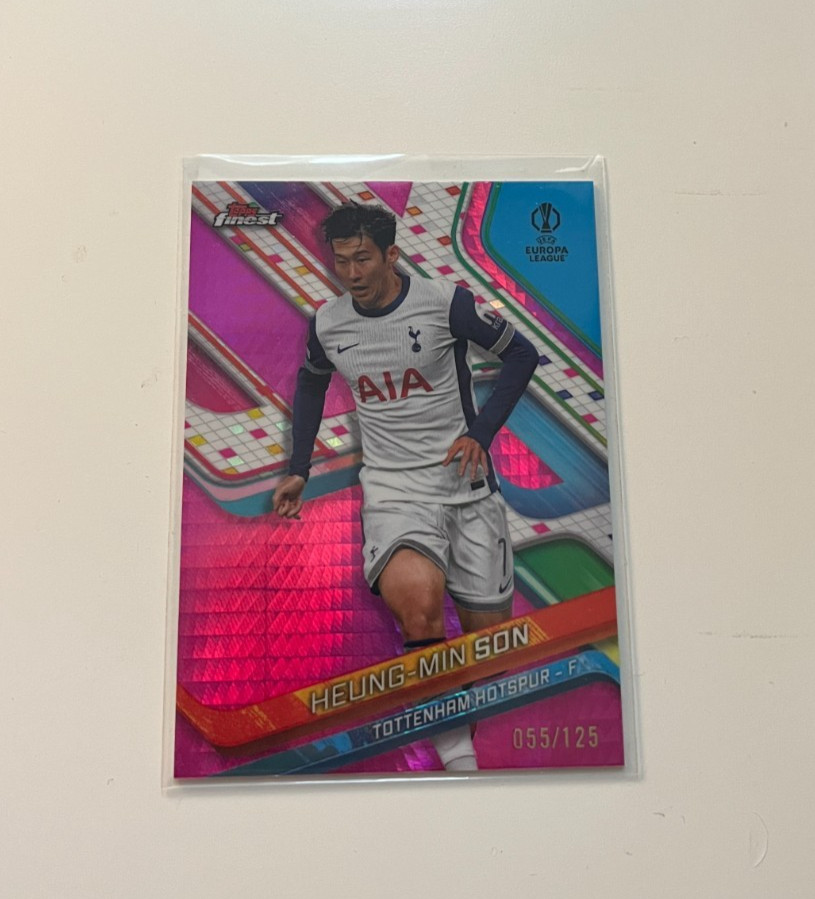 2024-25 Topps Finest UCC - Heung Min SON - Pink Prism - 055/125 - Tottenham for sale on Ebay