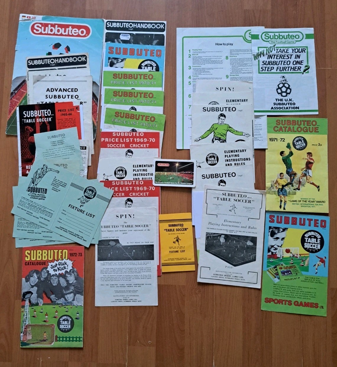Subbuteo Paperwork Rules Catalogues Price Lists Football Rugby Cricket Job Lot for sale on Ebay