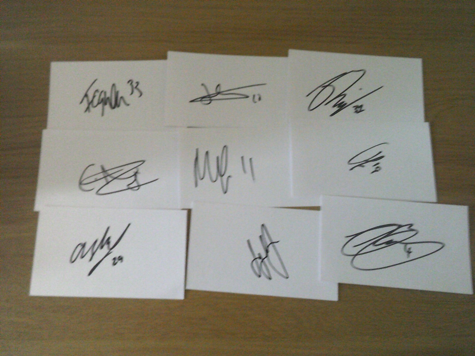 Signed Wimbledon White Cards x 14 for sale on Ebay