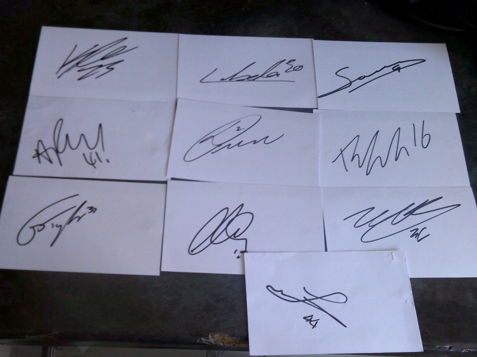 Signed Wycombe Wanderers White Cards x 10 for sale on Ebay