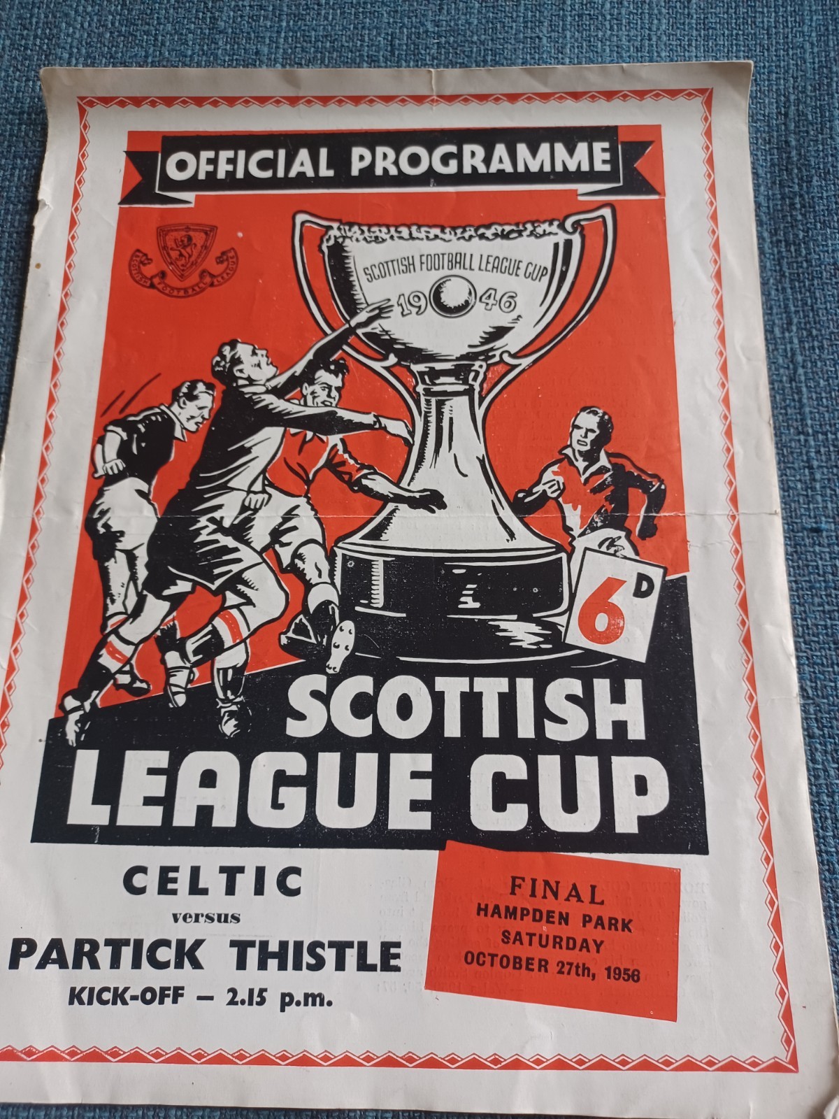 Celtic V Partick Thistle Scottish League Cup Final 27/10/1956 for sale on Ebay