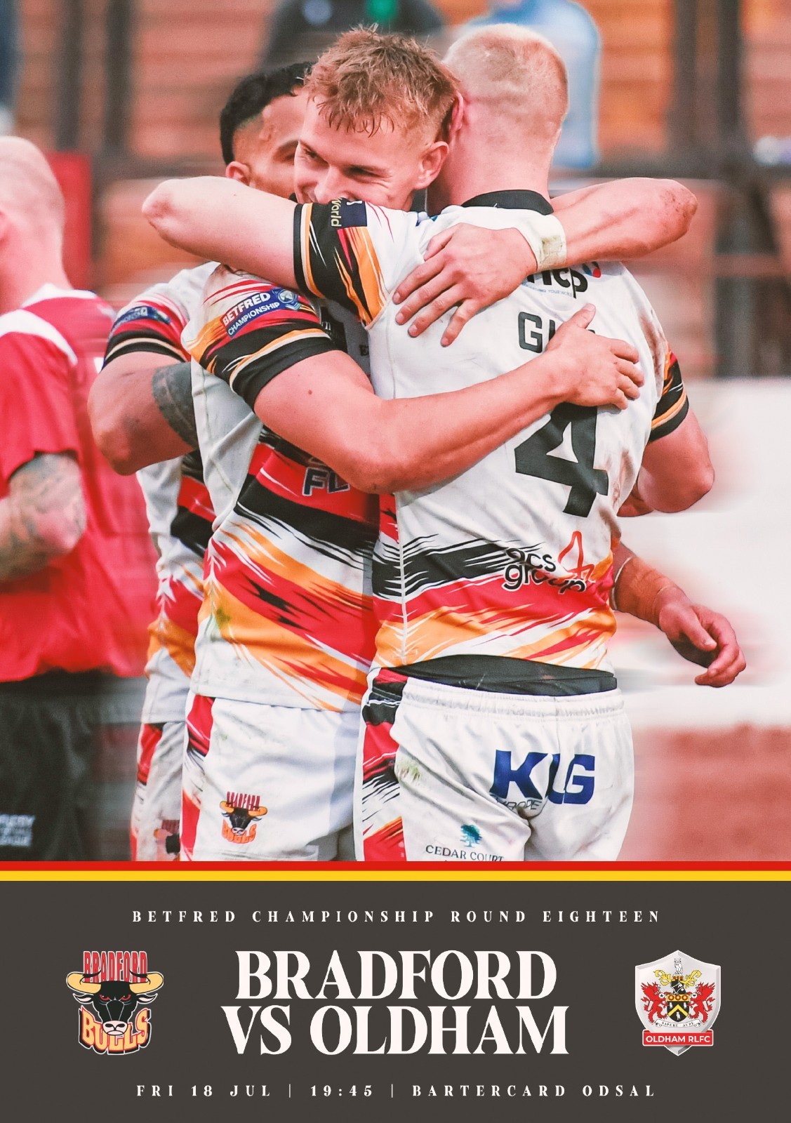 Bradfull Bulls v Oldham Friday 18th July 2025 for sale on Ebay