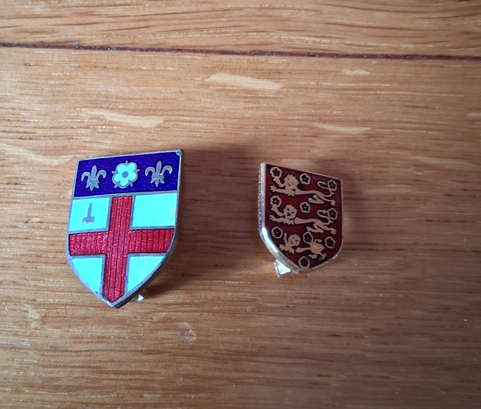 ENGLAND - Vintage Enamel Pin Badges (George Cross/Football) for sale on Ebay