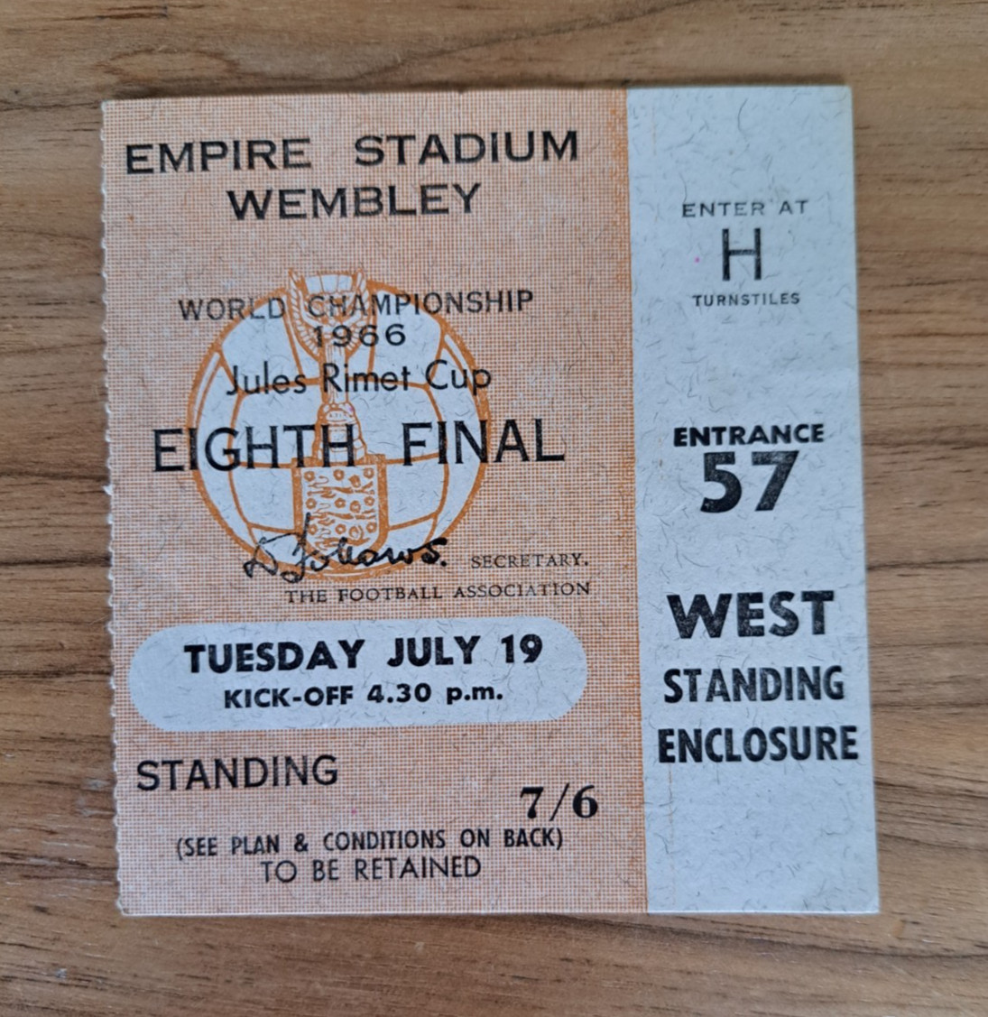 1966 - Mexico v Uruguay, World Cup Group Match Ticket. for sale on Ebay