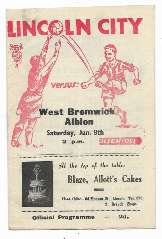 1948/49 FA Cup 3rd Round - LINCOLN CITY v. WEST BROMWICH ALBION for sale on Ebay