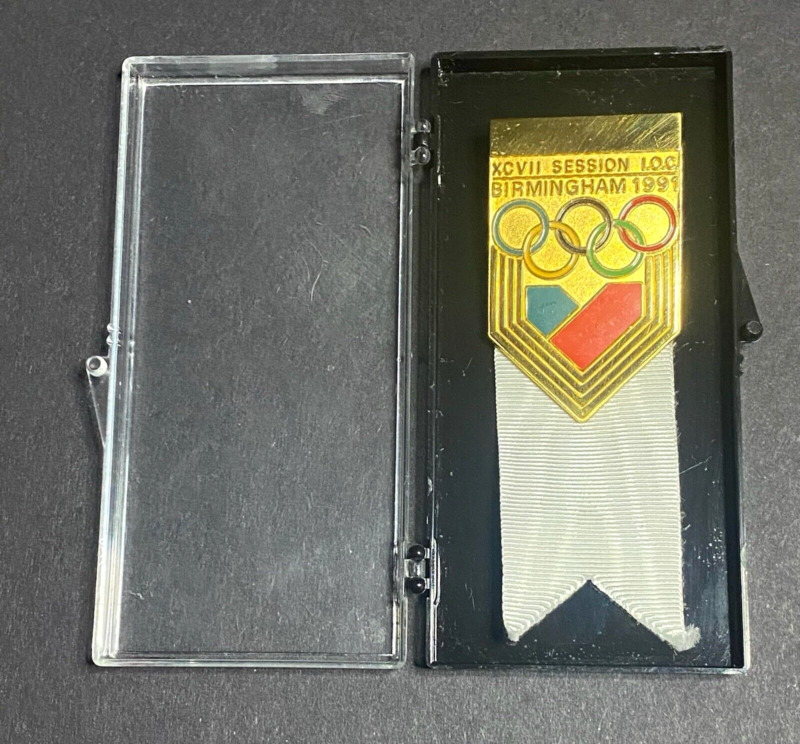 Int. Olympic Committee IOC 97th Session badge Birmingham 1991 for sale on Ebay