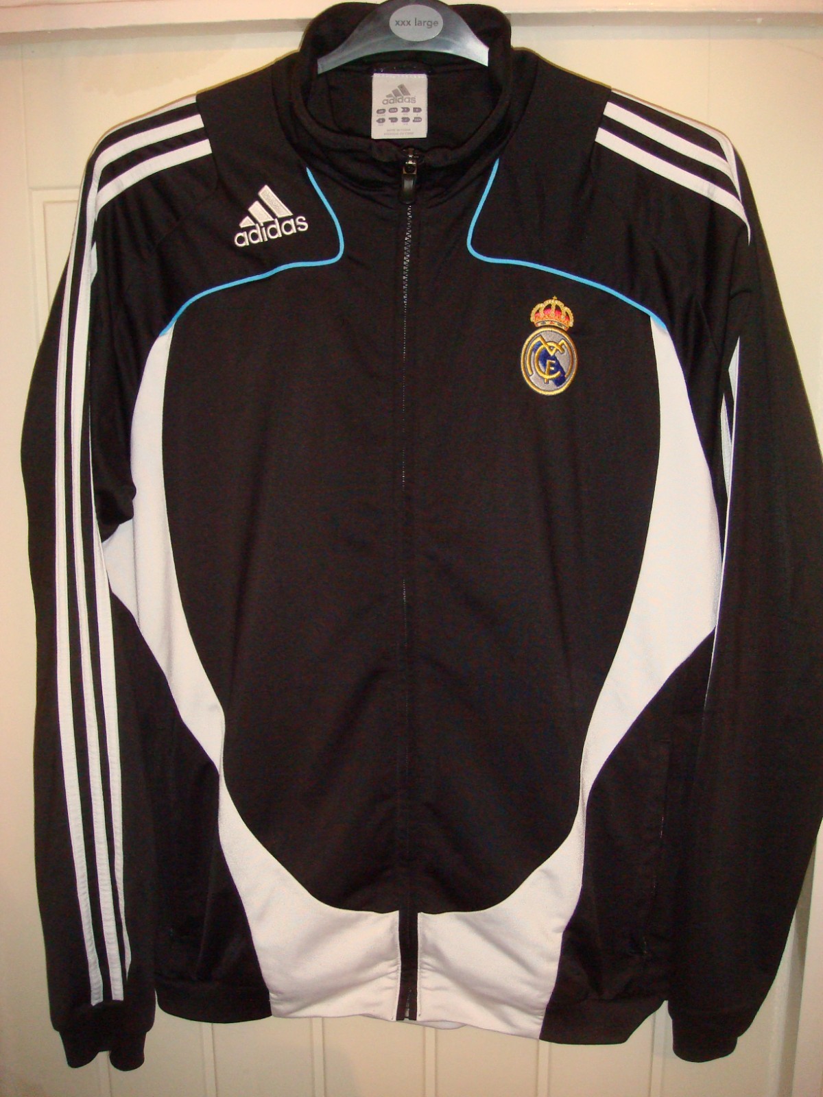 REAL MADRID ADIDAS VINTAGE FOOTBALL TRACKSUIT TOP JACKET - 2008/09 - LARGE - H11 for sale on Ebay