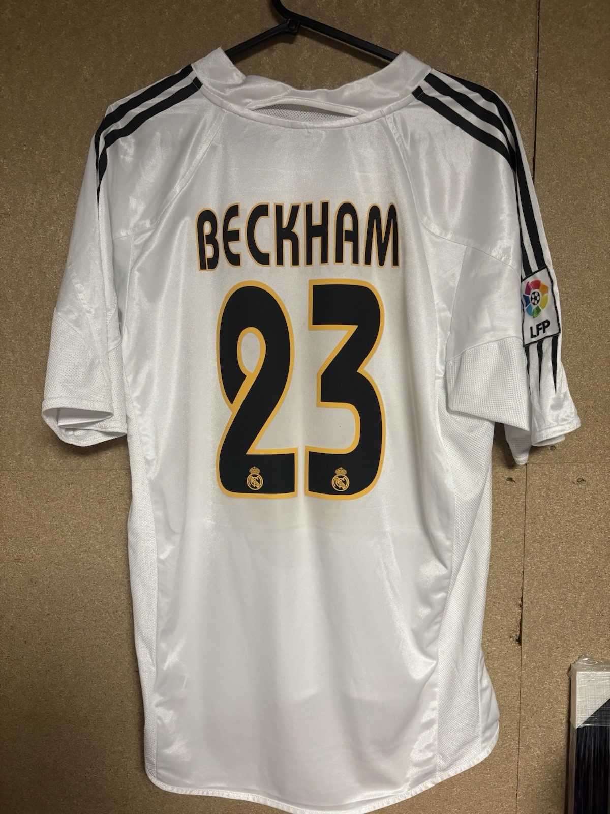 Real Madrid 2003 Original Vintage Football Shirt Jersey Beckham 23 Size Large for sale on Ebay