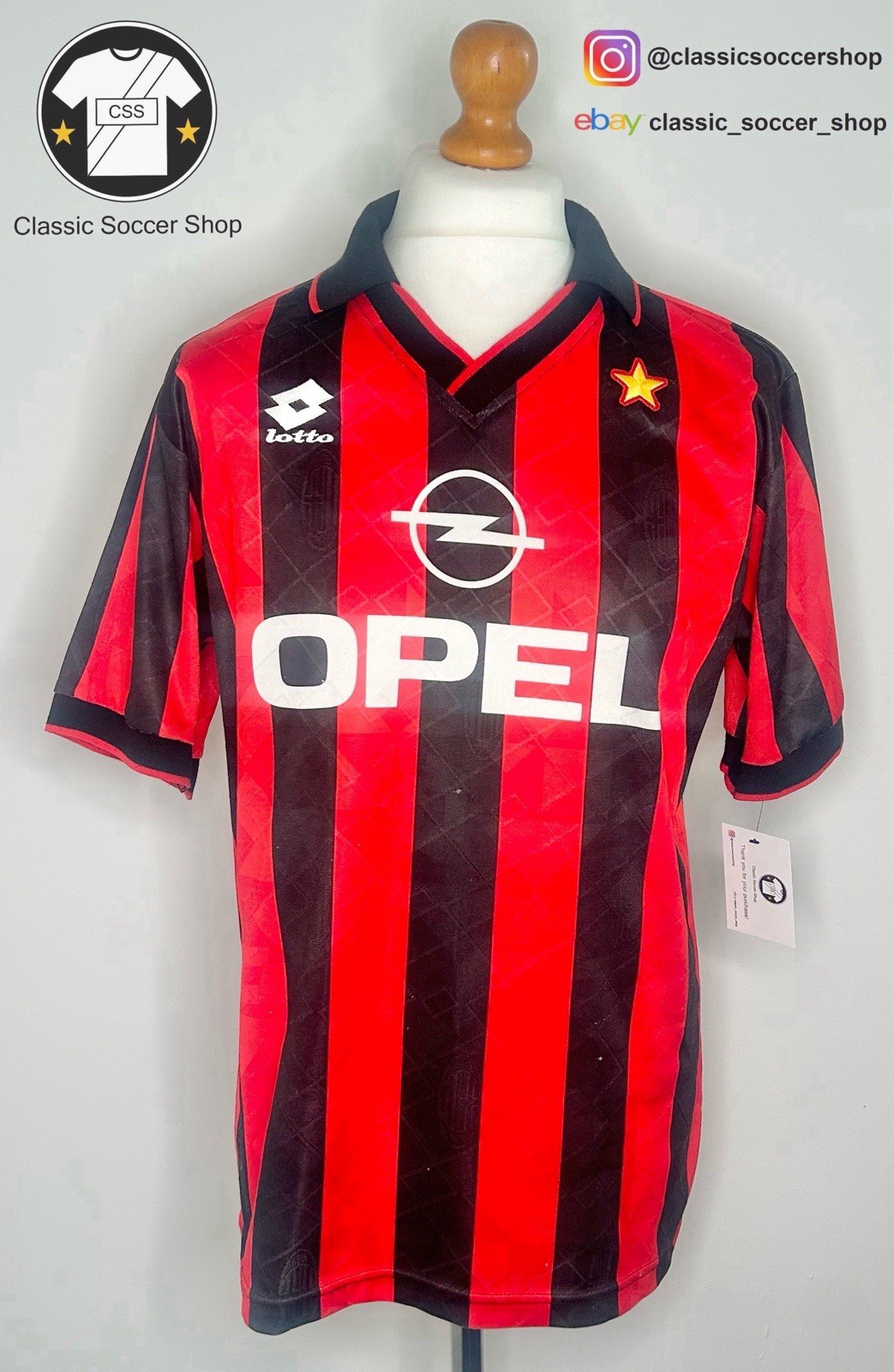 AC Milan 1994/95 Home Shirt Large / L for sale on Ebay