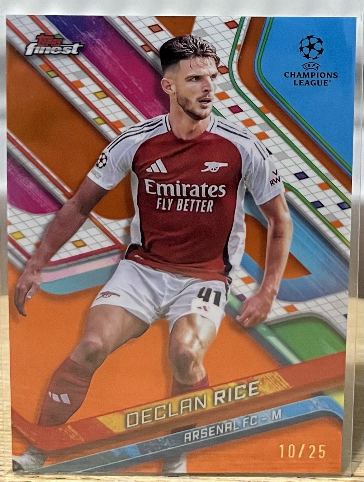 2024-25 Topps Finest UEFA Declan Rice Orange Refractor /25 Arsenal FC for sale on Ebay