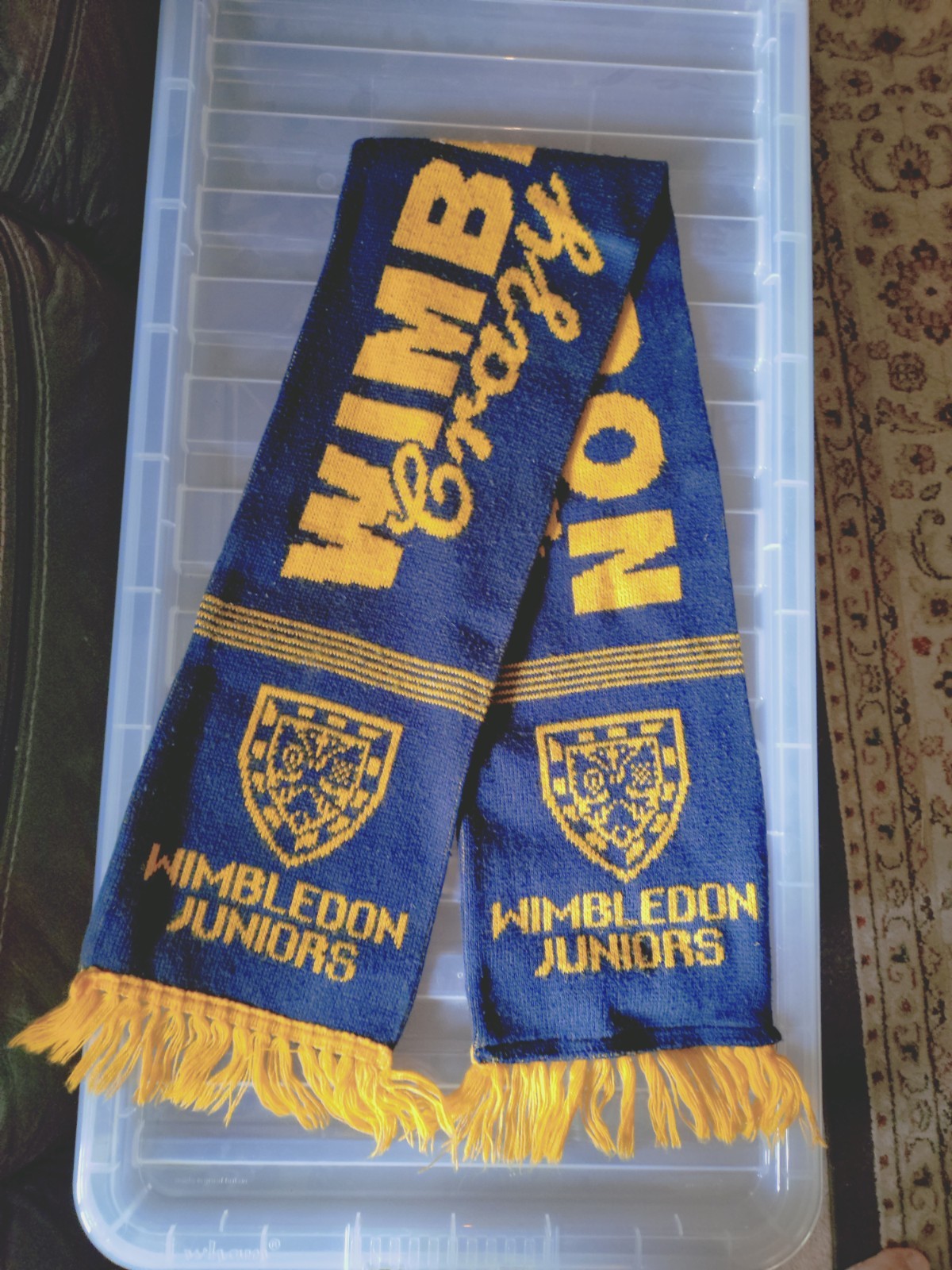 Wimbledon FC the Crazy Gang Vintage Football Scarf Navy Blue Yellow for sale on Ebay