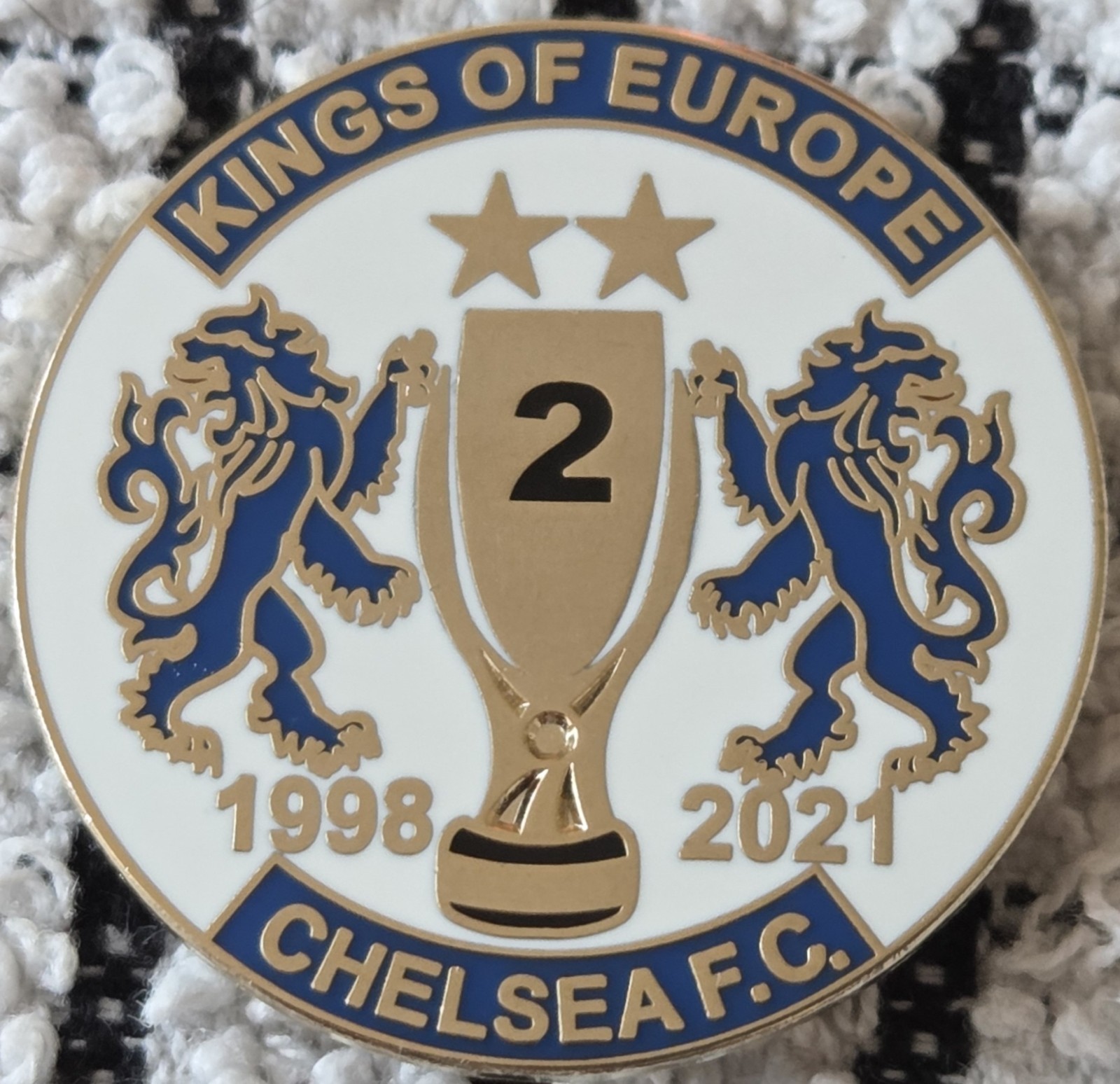 Chelsea FC Badge -  CHELSEA SUPER CUP WINNERS 1998/2021 KINGS OF EUROPE BADGE  for sale on Ebay