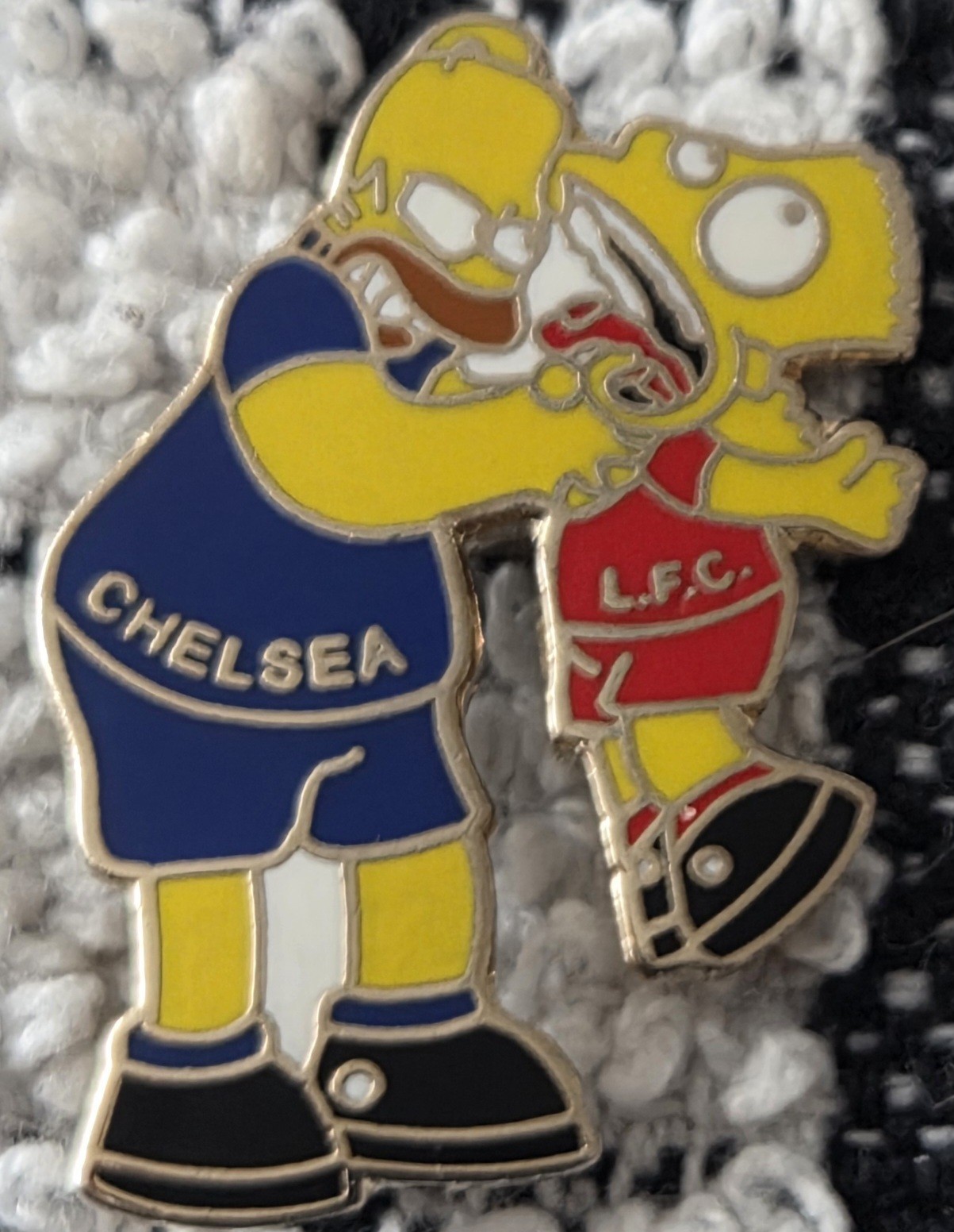 Chelsea FC Badge -  CHELSEA BART AND HOMER SIMPSON ANTI LIVERPOOL BADGE  for sale on Ebay