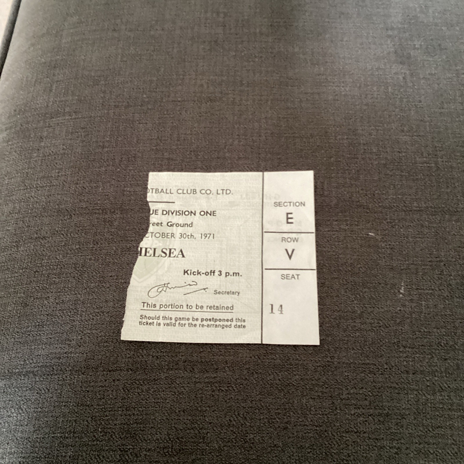 1971/72 Leicester City v Chelsea match ticket plus rail travel tickets  for sale on Ebay
