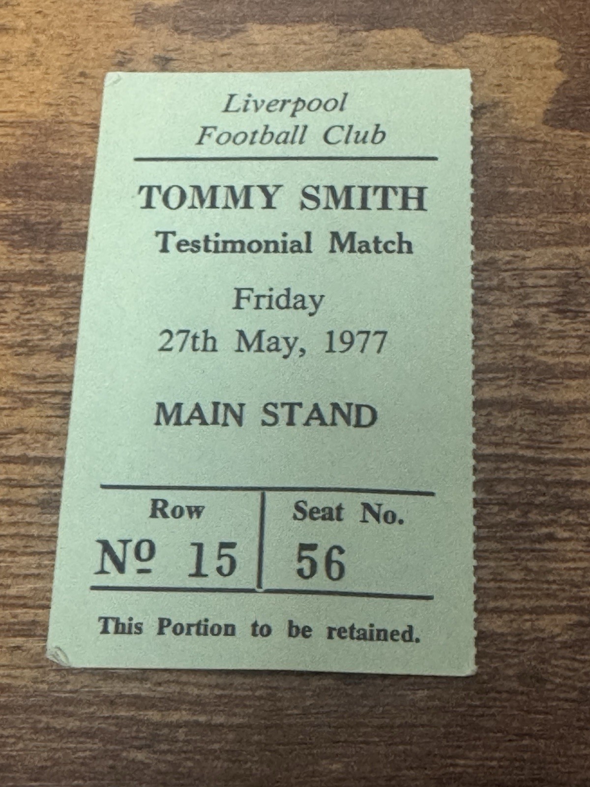 76/77  Liverpool V Charlton XI MANCHESTER UTD CITY   Smith Ticket FOOTBALL STUB for sale on Ebay