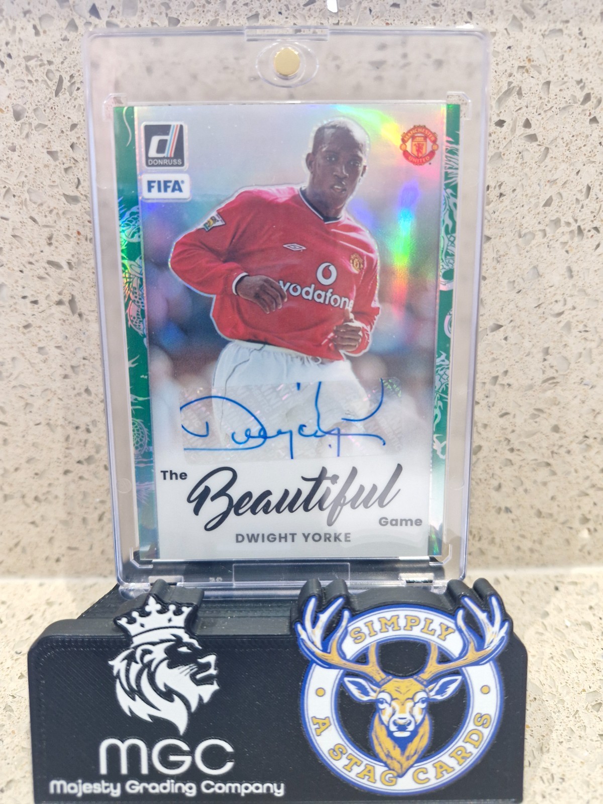 Dwight Yorke - Manchester United - Beautiful Game Dragon Print Auto 05/08 for sale on Ebay