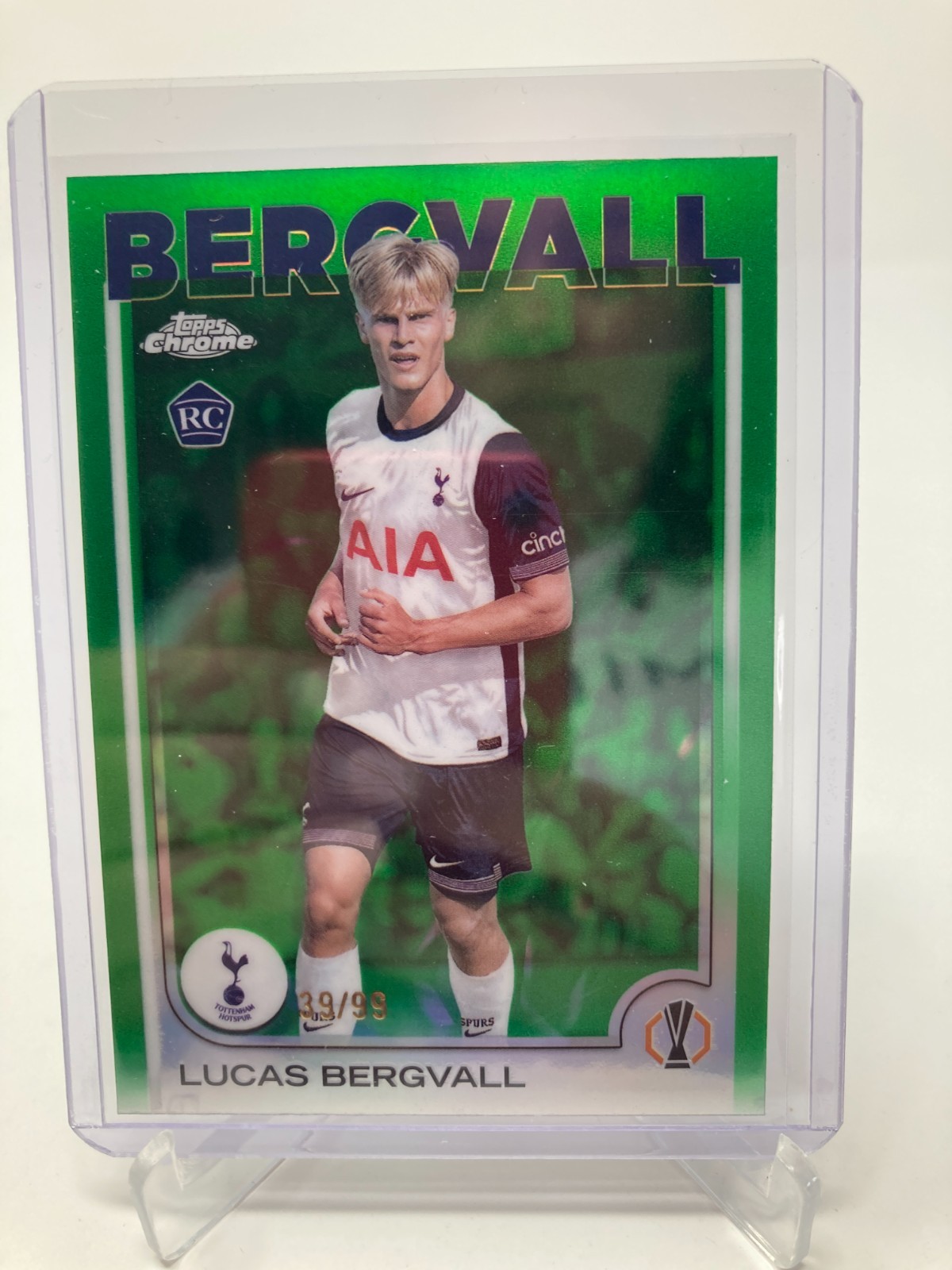 TOPPS CHROME  24/25 LUCAS BERGVALL TOTTENHAM PARALLEL 39/99. for sale on Ebay