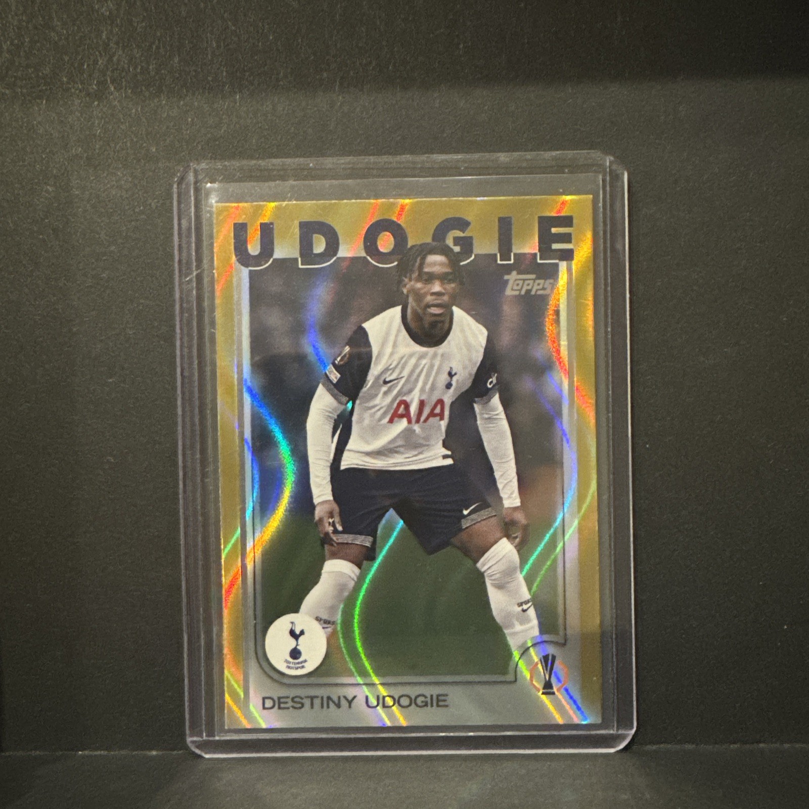 Topps UCC Flagship 24/25 Destiny Udogie Tottenham Hotspur Gold Wave for sale on Ebay