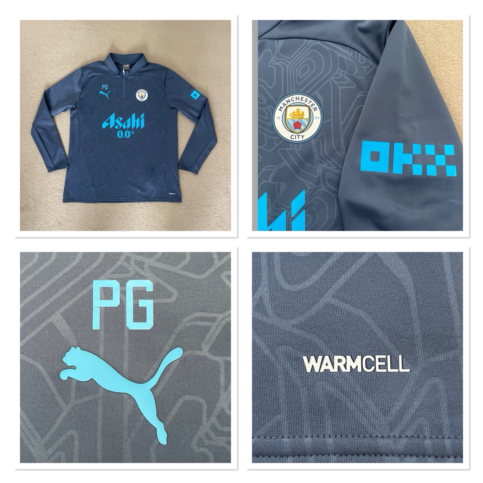 Manchester city puma player/staff issue Worn pro HYBIRD drill Jumper GUARDIOLA for sale on Ebay