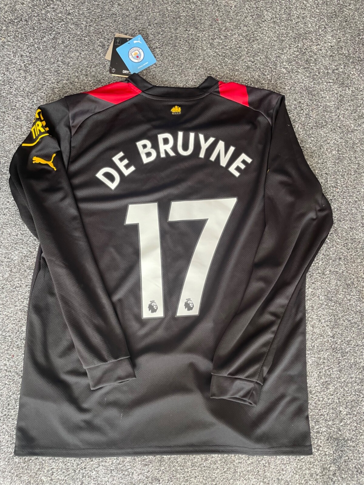 22/23 Manchester City Puma De Bruyne 17 L/S Shirt BNWT for sale on Ebay