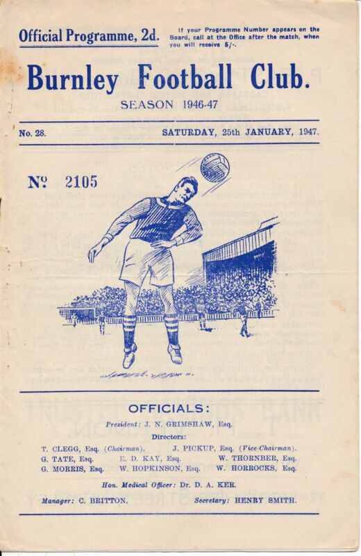Burnley v Coventry City 1946/1947 - Football Programme for sale on Ebay